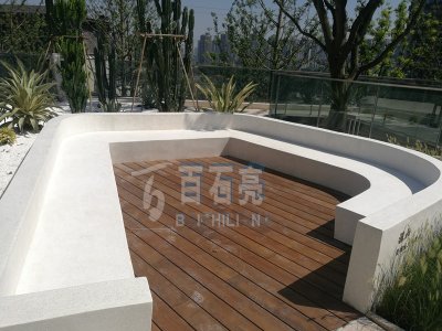 龙湖舜山府园林景观水磨石施工现场3